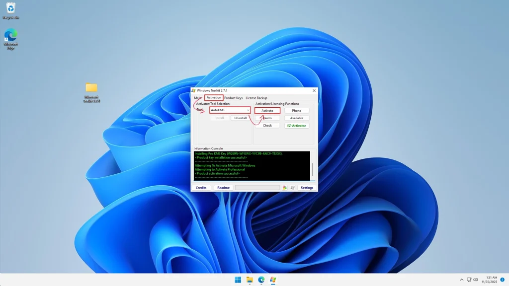 Activate Windows using these actions