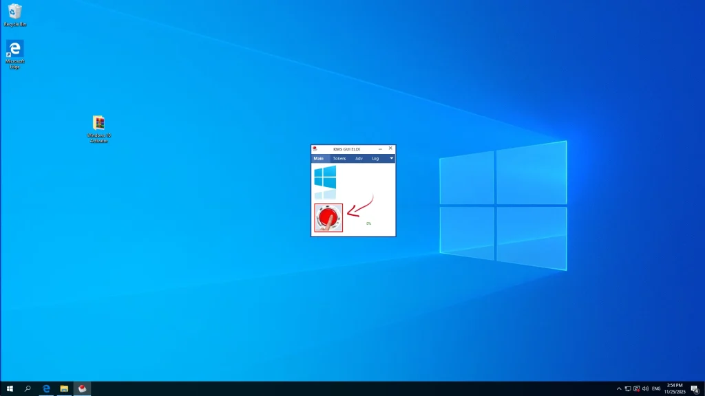 Click on the red button to start activation