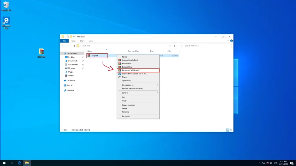 Extract KMSpico Files