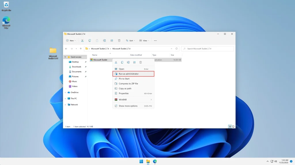 Run Microsoft Toolkit as Administrator