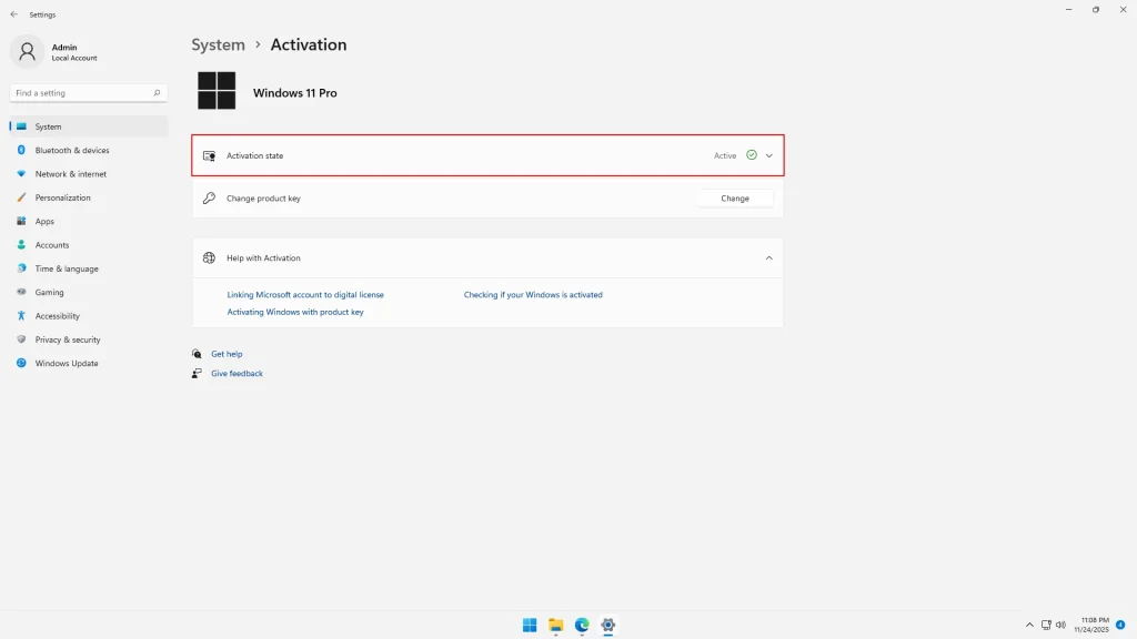 Windows 11 Successfully Activated